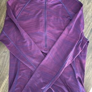 Under Armor LG Purple Striped Athletic Top and legging